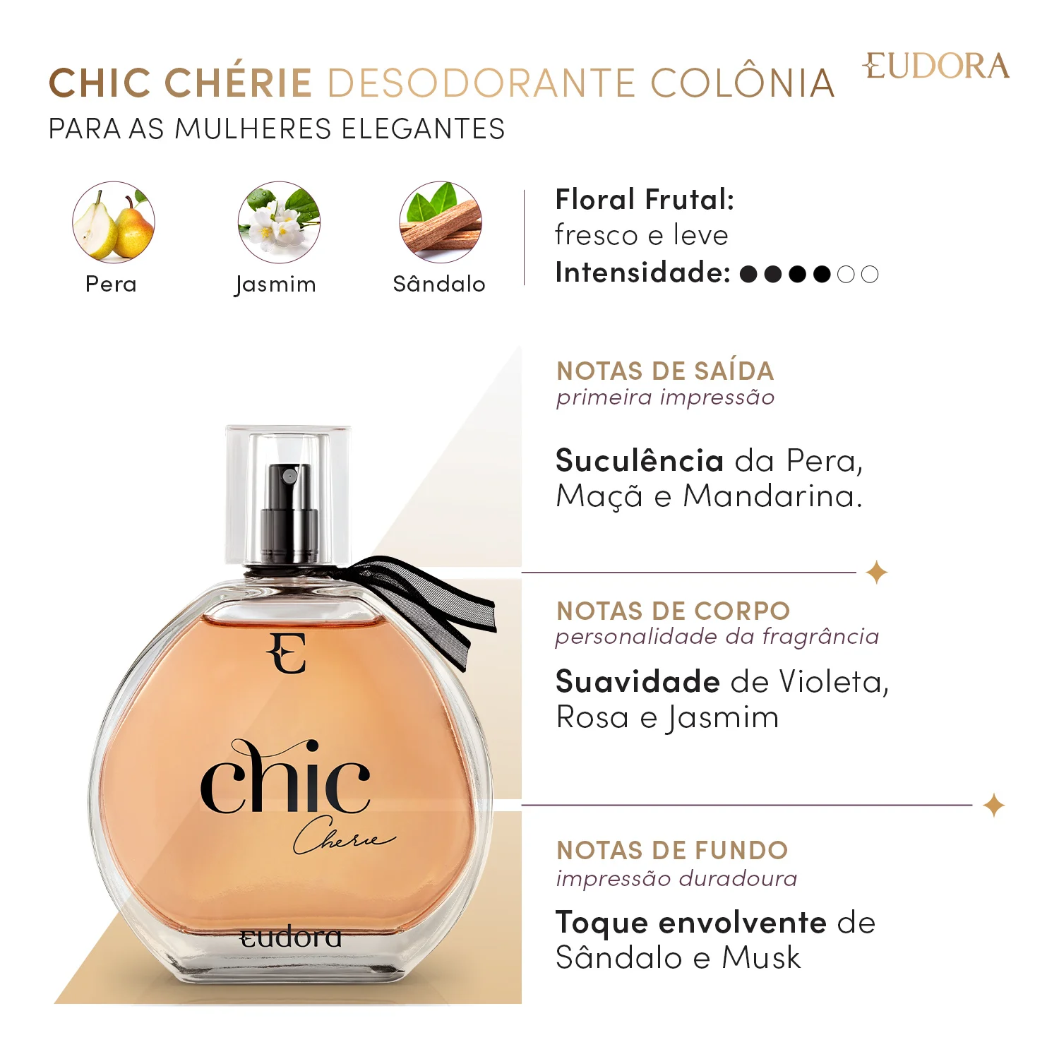Colônia Desodorante Chic Chérie 95ml 9 Colônia Desodorante Chic Chérie 95ml