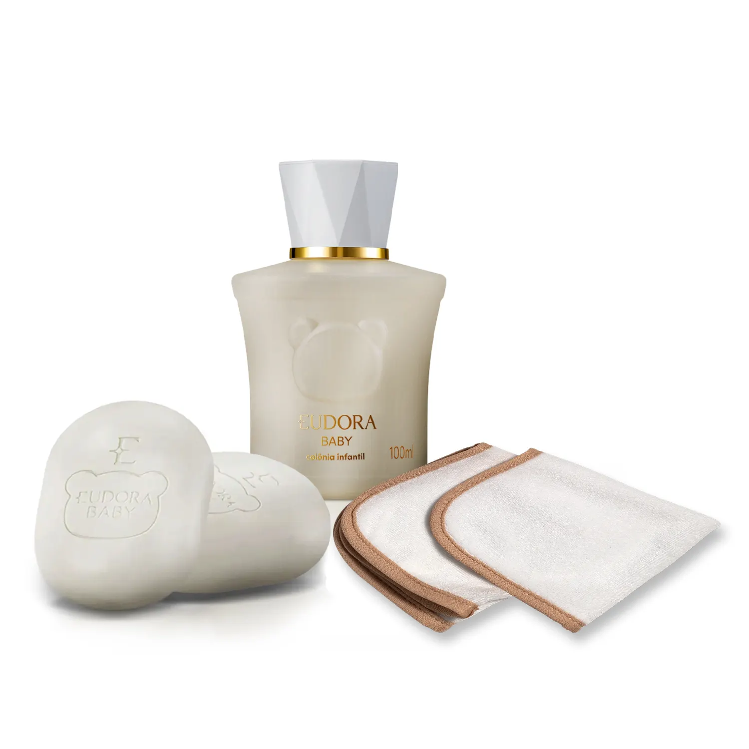 Combo Eudora Baby:  Água de Colônia 100ml + Sabonete em Barra 2x80g + Toalhinhas